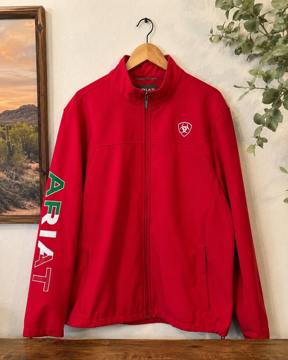 Ariat Men's Classic Team Mexico Softshell Water Resistant Jacket, Red, XXL 2XL